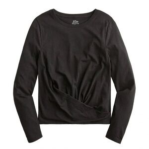 J. Crew Broken-in jersey twist-front long-sleeve T-shirt black size Small